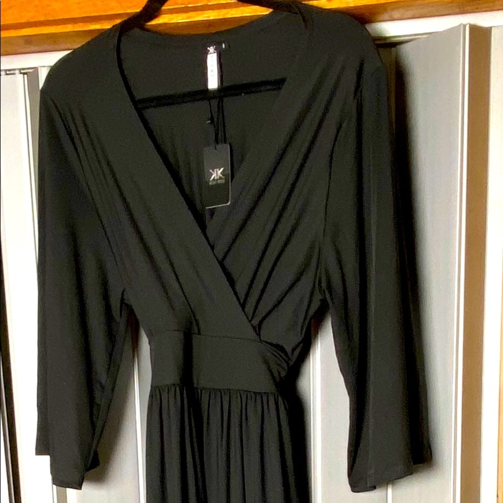 Black long sleeved gown